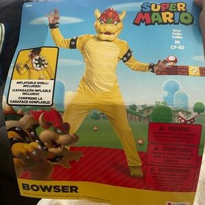 Super Mario Bowser Costume Halloween Kids M 7-8
